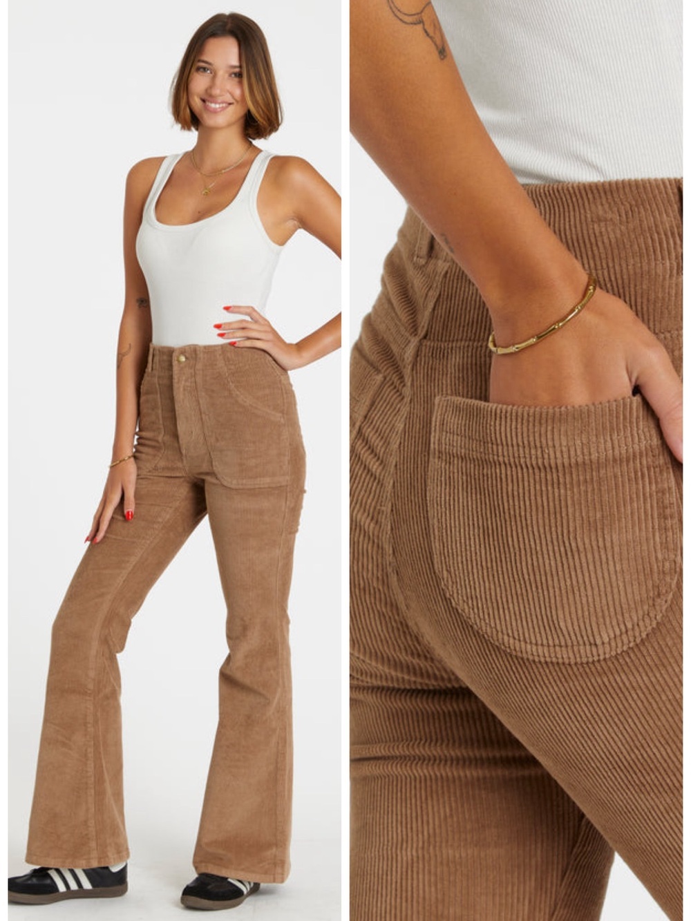Hammies Corduroy Bell Bottom Pants in Brown / Tan Size 30 EUC